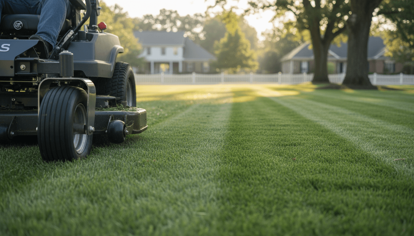 Weekly lawn mowing